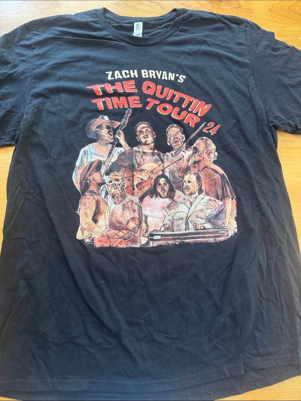 Jerzees Black Zach Bryan The Quittin Time Tour Graphic Tee